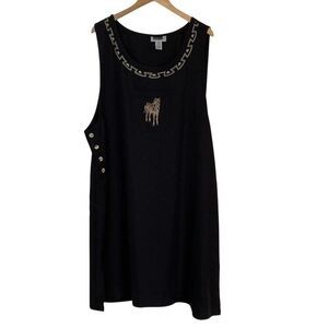 Maggie Barnes Womens Dress Jumper Size 26W Black Zebra‎ Summer Lagenlook